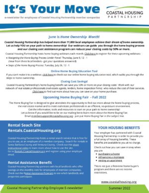 Summer 2022 newsletter | Coastal Housing Partnership