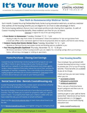 Fall 2023 Ventura enewsletter | Coastal Housing Partnership